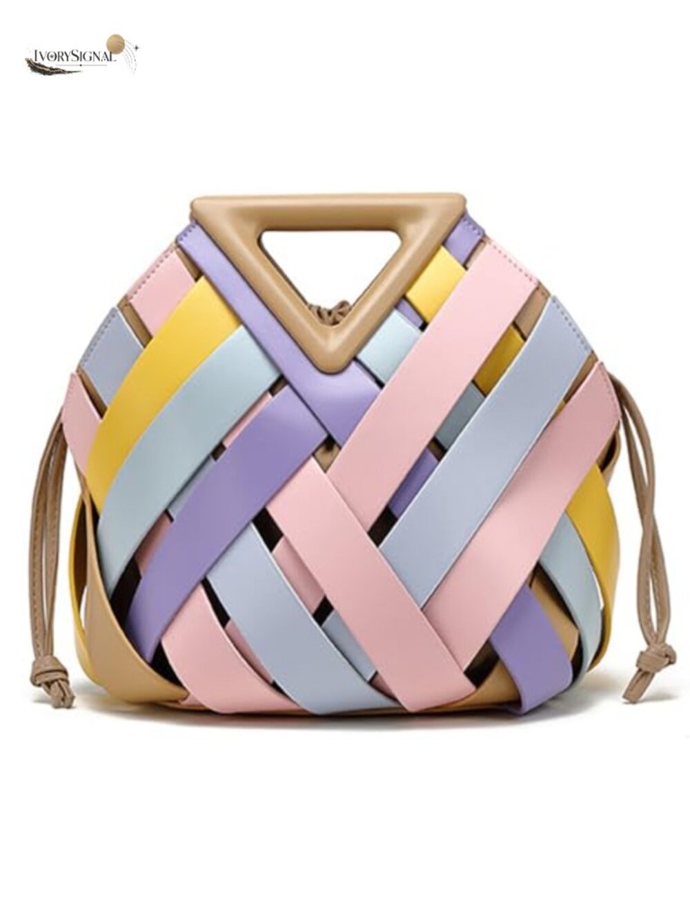 Woven Vegan Leather Crossbody Shoulder Bag with Top Handle